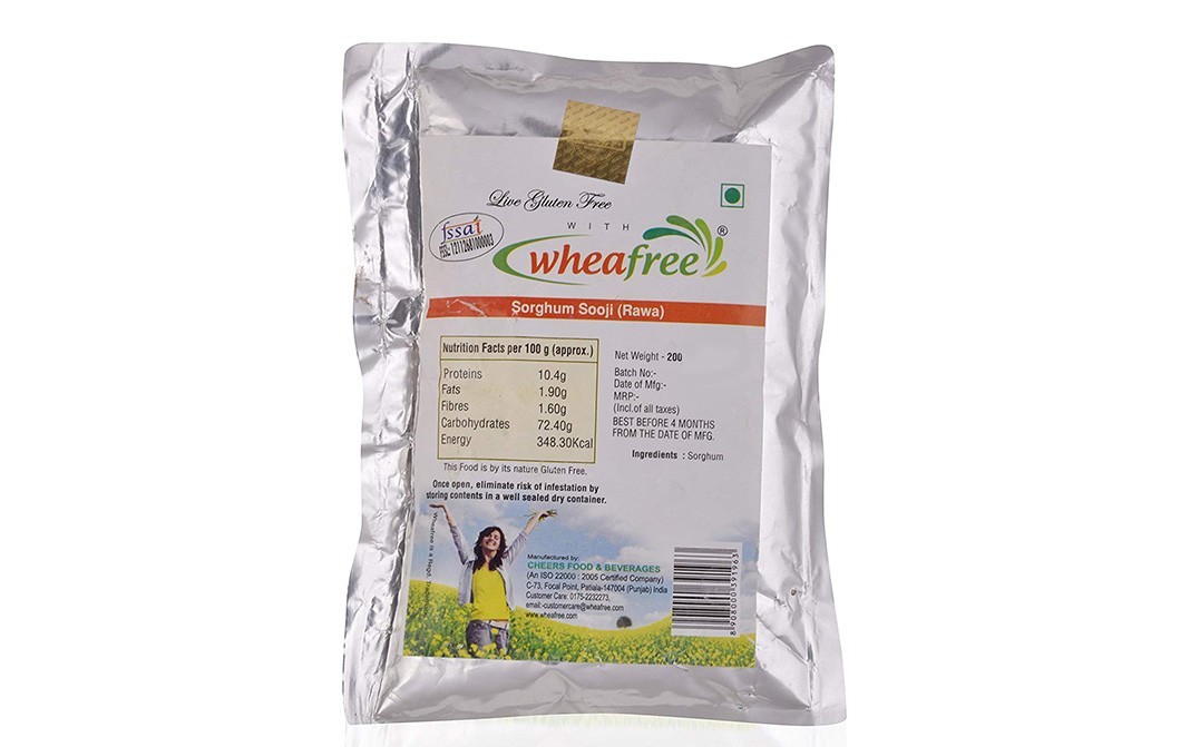 Wheafree Sorghum Sooji (Rawa)    Pack  200 grams